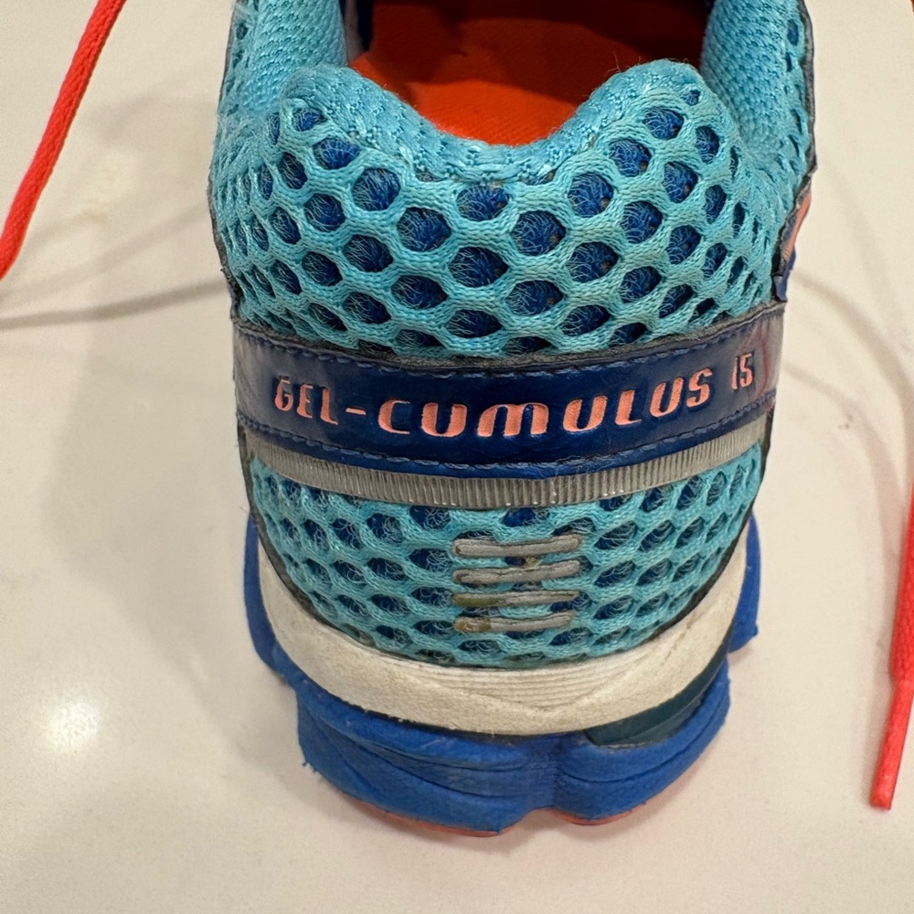 Asics Gel-Cumulus 15 Blue and Orange Sneakers